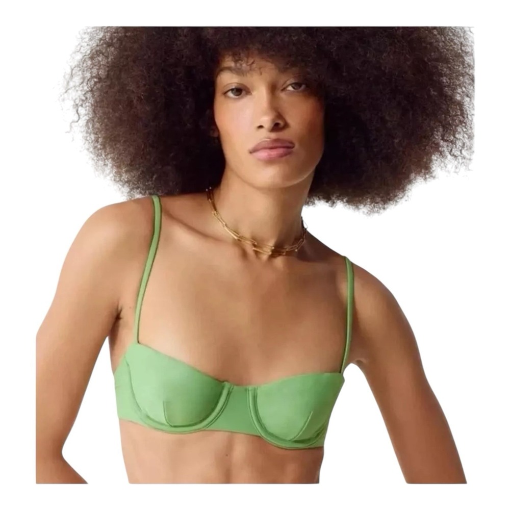 J.‎ Crew Balconette Underwire Bikini Top Size 34C Rustic Willow Green BX612 New